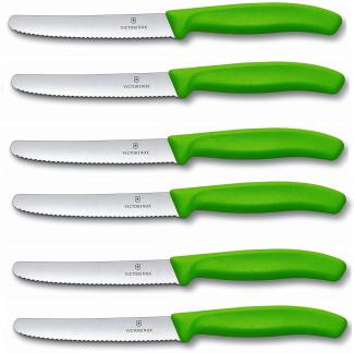 6 Stück Victorinox Tafelmesser Swiss Classic Grün