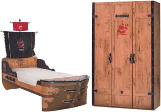 Cilek Pirate Bay Kinderzimmer 2-teilig mit Piratenbett in Schiffsform Komplettzimmer ohne Matratze
