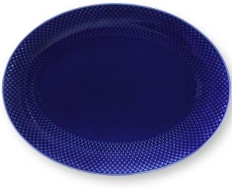 Lyngby Porcelain Ovale Servierplatte Rhombe Color Dunkelblau (35x26,5cm) 201953
