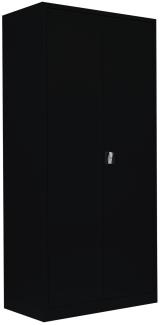Stahl-Aktenschrank Metallschrank abschließbar Büroschrank Stahlschrank 195 x 92,5 x 60cm schwarz 530369