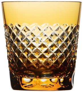 Becher Kristall Karo amber (9,5 cm)