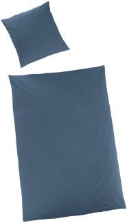 Hahn Haustextilien Luxus-Satin Bettwäsche uni Farbe petrol Größe 155x220 cm