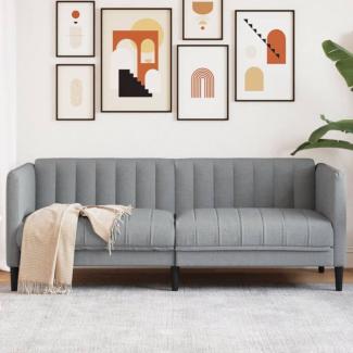 Sofa 2-Sitzer Hellgrau Stoff (Farbe: Grau)