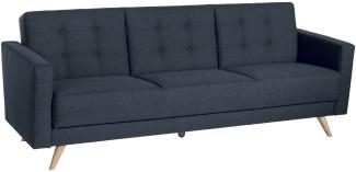 Sofa 3-Sitzer mit Bettfunktion Karisa Bezug Flachgewebe Buche natur / blau 21917