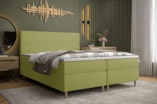 99rooms Clematis Boxspringbett 140x200 cm Kunstleder SOFT Olive