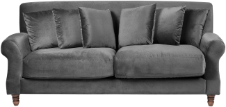 3-Sitzer Sofa Samtstoff grau EIKE