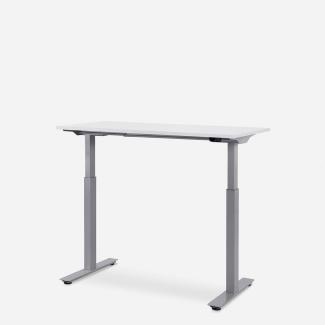 120 x 60 cm WRK21® SMART - Weiss Uni / Grau elektrisch höhenverstellbarer Schreibtisch