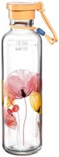 Leonardo Flasche In Giro Flower, Trinkflasche, Getränkeflasche, Wasserflasche, Glasflasche, Glas, Orange, 500 ml, 029113