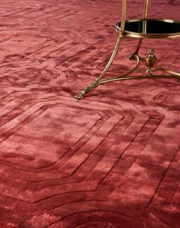Casa Padrino Luxus Viskose Teppich Rot 200 x 290 cm - Rechteckiger Wohnzimmer Teppich - Luxus Qualität