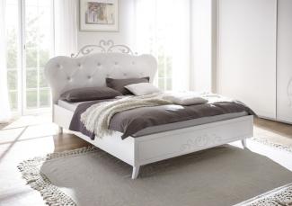 Doppelbett Polsterbett Futonbett Bett weiß Kunstleder 180x200cm Klassisch