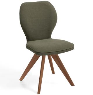 Niehoff Sitzmöbel Colorado Trend-Line Design-Stuhl Wild-Nussbaum/Webstoff - 180° drehbar Malea-R oliv