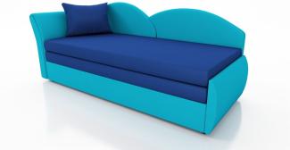 Sofa Schlafsofa inklusive Bettkasten ALINA / R- Stoff Alova Türkis / Blau