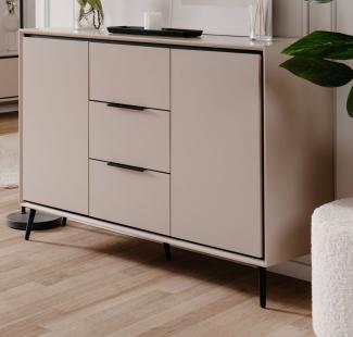 Sideboard Brebbia in sand und schwarz 135 x 90 cm