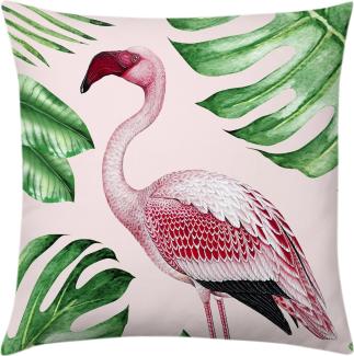 Traumschlaf Outdoor Dekokissenhülle Jungle Flamingo | 40x40 cm