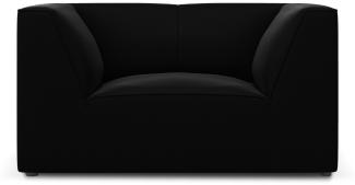Micadoni Samtstoff Sessel Ruby | Bezug Black | Beinfarbe Black Plastic