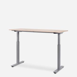 140x60 cm WRK21® SMART - Mandal Ahorn / Grau elektrisch höhenverstellbarer Schreibtisch