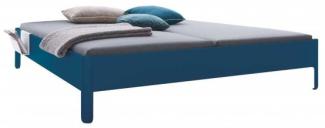 NAIT Doppelbett farbig lackiert Kapitänsblau 200 x 220cm Ohne Kopfteil