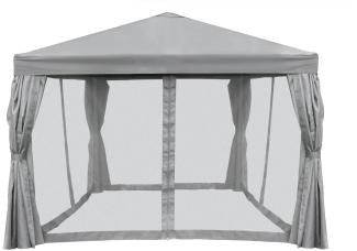 Aluminium-Stahl Pavillon 3x3m Deluxe grau inkl. Moskitonetz
