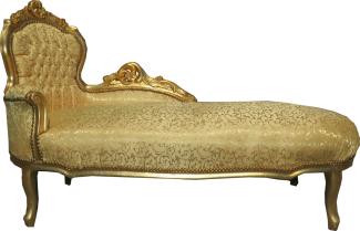 Casa Padrino Barock Chaiselongue Gold Muster / Gold - Barock Möbel