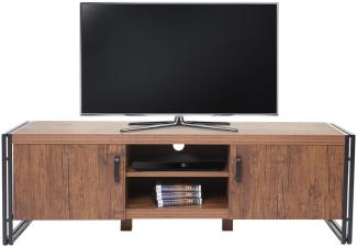 TV-Rack HWC-A27, 3D-Struktur Metall, 45x140x40cm ~ Wildeiche-Optik