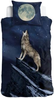 Wolf Bettwäsche Vollmond Digitaldruck ESPiCO Sleep and Dream 135 x 200 + 80 x 80 cm