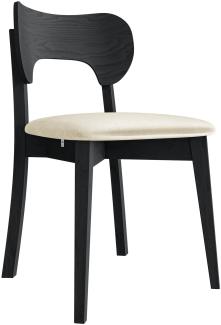 Esszimmerstuhl Gamirut, Stuhl aus Buchenholz für Küche, Restaurant (Schwarz / Magic Velvet 2250)