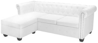 vidaXL Chesterfield Sofa in L-Form Kunstleder Weiß [245537]