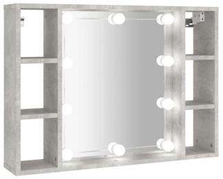 Spiegelschrank mit LED Betongrau 76x15x55 cm