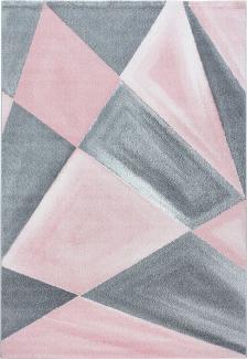 Kurzflor Teppich Balia rechteckig - 140x200 cm - Pink