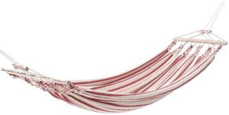 CHICO Einzelhängematte aus Baumwolle Weiß-rot