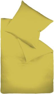 Fleuresse Mako-Satin-Bettwäsche colours oliv 7049 Größe 155 x 200 cm + 80 x 80 cm Kissenbezug