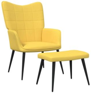 vidaXL Relaxsessel mit Hocker Senfgelb Stoff [327959]