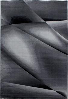 Kurzflor Teppich Matteo Läufer - 80x300 cm - Schwarz
