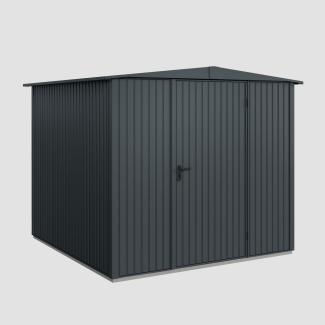 Hörmann Ecostar Aktionsangebot Metall-Gerätehaus Trend mit Satteldach Typ 2, 238 x 238 cm , anthrazitgrau, 5,7 m²,1-flüglige Tür