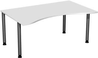 Schreibtisch '4 Fuß Flex' höhenverstellbar, 160x100cm, Lichtgrau / Anthrazit