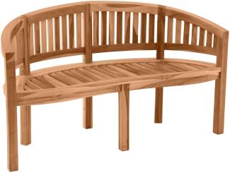 Gartensitzbank in Bananenform 150cm Teak Sitzbank Parkbank Bank Holzbank massiv