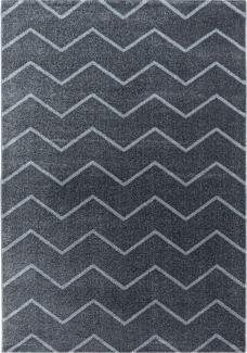 Kurzflor Teppich Roberto rechteckig - 200x290 cm - Grau