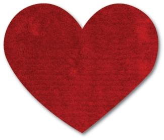 Teppich- Shaggy Hochflor Teppich ideal für alle Räume Rot, 100 x 100 cm Herz
