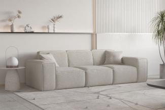 Sofa Designersofa CELES PREMIUM 3-Sitzer in Stoff Ascot Bukla Beige