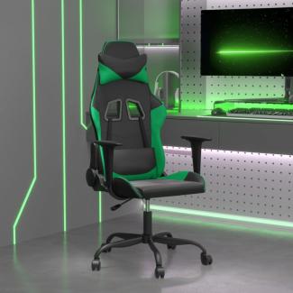 Gaming-Stuhl Schwarz und Grün Kunstleder (Farbe: Schwarz)