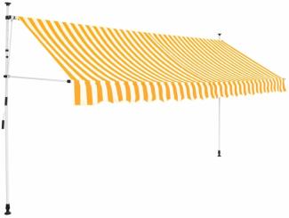 Einziehbare Markise Handbetrieben 350 cm Orange/Weiß Gestreift