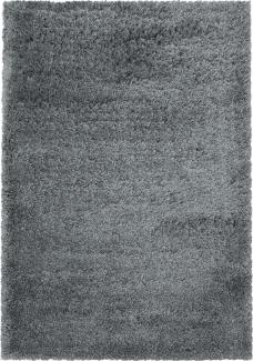 Hochflor Teppich Francesca rechteckig - 120x170 cm - Hellgrau