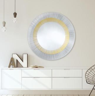 Casa Padrino Luxus Designer Wohnzimmer Spiegel Bronze Ø 105 cm - Designermöbel