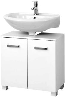 Waschbeckenunterschrank 'Bologna', MDF Hochglanz Weiß-Weiß