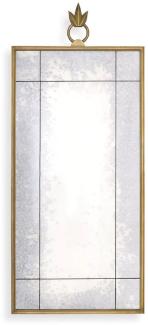 Casa Padrino Luxus Wandspiegel Antik Messingfarben 60 x 2 x H. 140 cm - Rechteckiger Spiegel mit antikem Spiegelglas - Wohnzimmer Spiegel - Schlafzimmer Spiegel - Garderoben Spiegel - Luxus Möbel