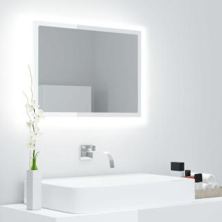vidaXL LED-Badspiegel Hochglanz-Weiß 60x8,5x37 cm Spanplatte