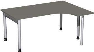 PC-Schreibtisch '4 Fuß Pro' rechts, höhenverstellbar, 160x120cm, Graphit / Silber
