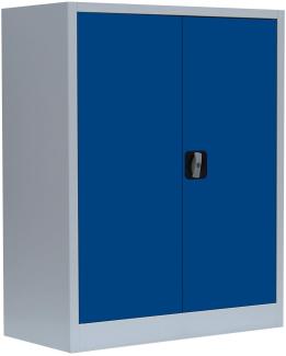 Stahl-Aktenschrank Grau/Blau 530311, abschließbar, 100 x 80 x 38,3cm