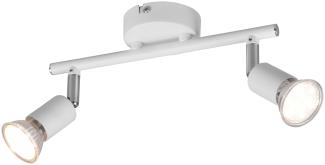 LED Deckenstrahler 2 flammig Metall Weiß, 25cm breit