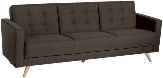 Sofa 3-Sitzer mit Bettfunktion Karisa Bezug Flachgewebe Buche natur / braun 21911